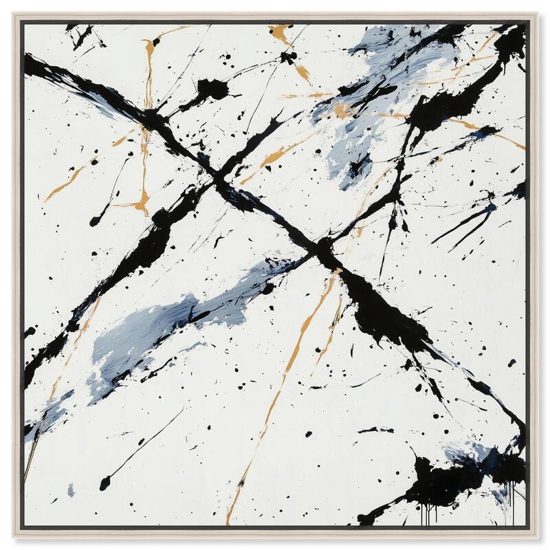 Splintered Impact II Canvas by Art Remedy - 40" x 40" - Silver