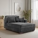 preview thumbnail 65 of 150, 42" W Plush Corduroy Upholstered Chaise Lounge Sleeper for Living