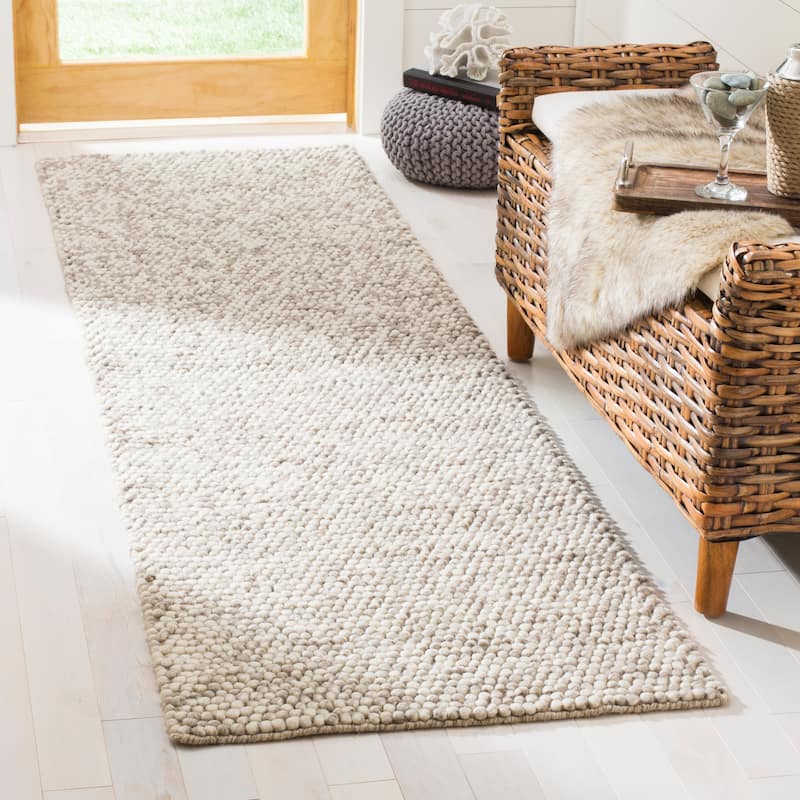 SAFAVIEH Handmade Natura Gerta Wool Rug - 2'3" x 8' Runner - Beige - Runner