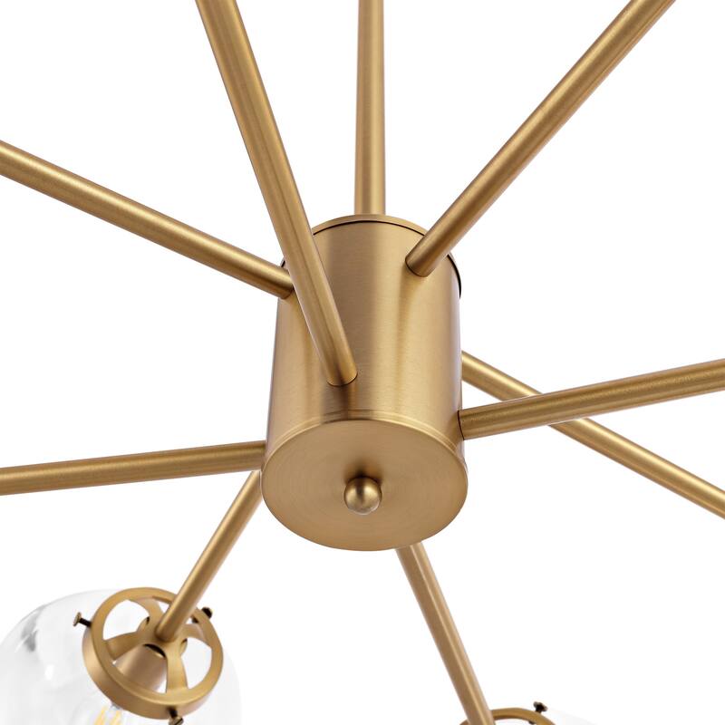 GetLedel 8-Light Dimmable Sputnik Chandelier with Glass Globe Shades