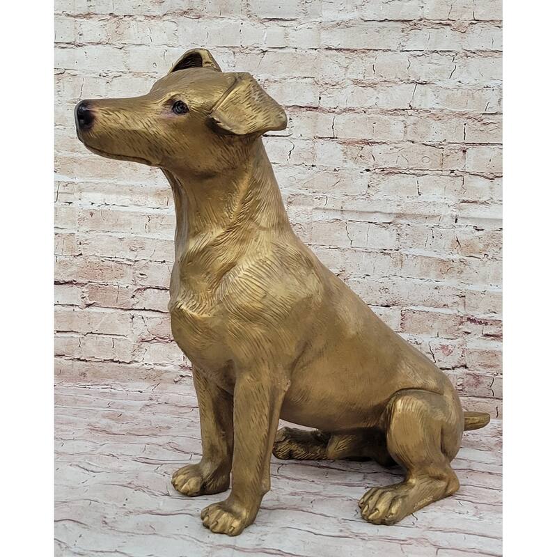 Life Size Jack Russell Terrier Dog Bronze Sculpture Statue Figure 19 Inches X 25 Inches