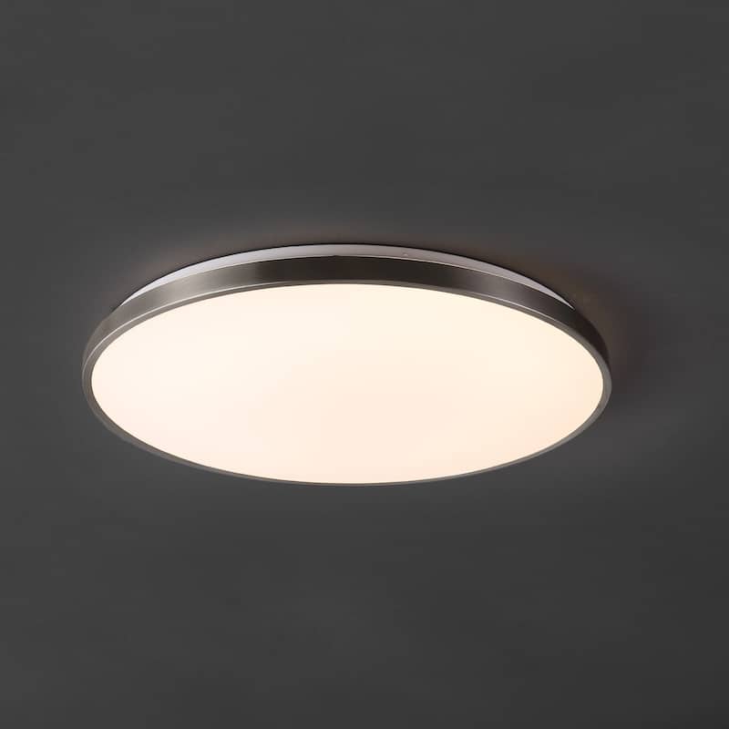 Marelle 21.25" 1-Light Modern Minimalist Iron Circle Integrated LED Flush Mount by JONATHAN Y