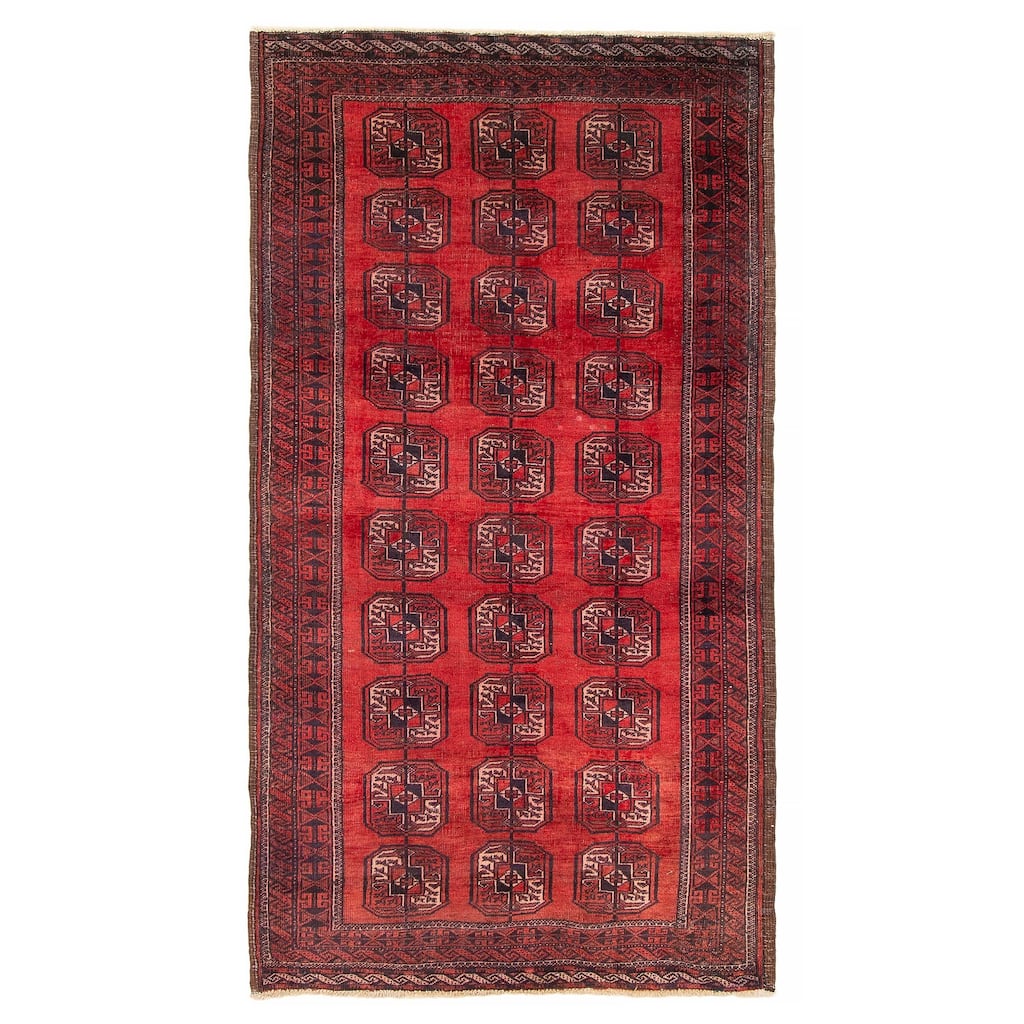 ECARPETGALLERY Hand-knotted Baluch Red Wool Rug - 3'7 x 6'10