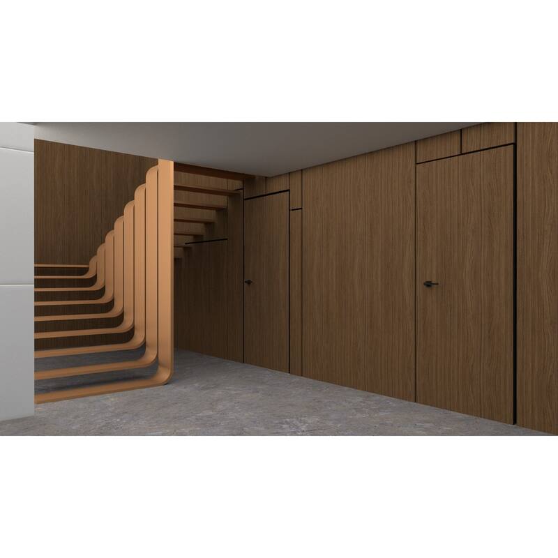Solid Hidden Door with Handle Planum 0010 Walnut
