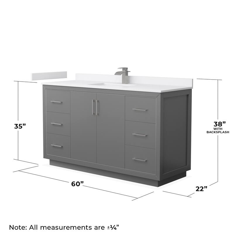 Wyndham Collection WCF1111-60S-VCA-MXX Icon 60" Free Standing Single
