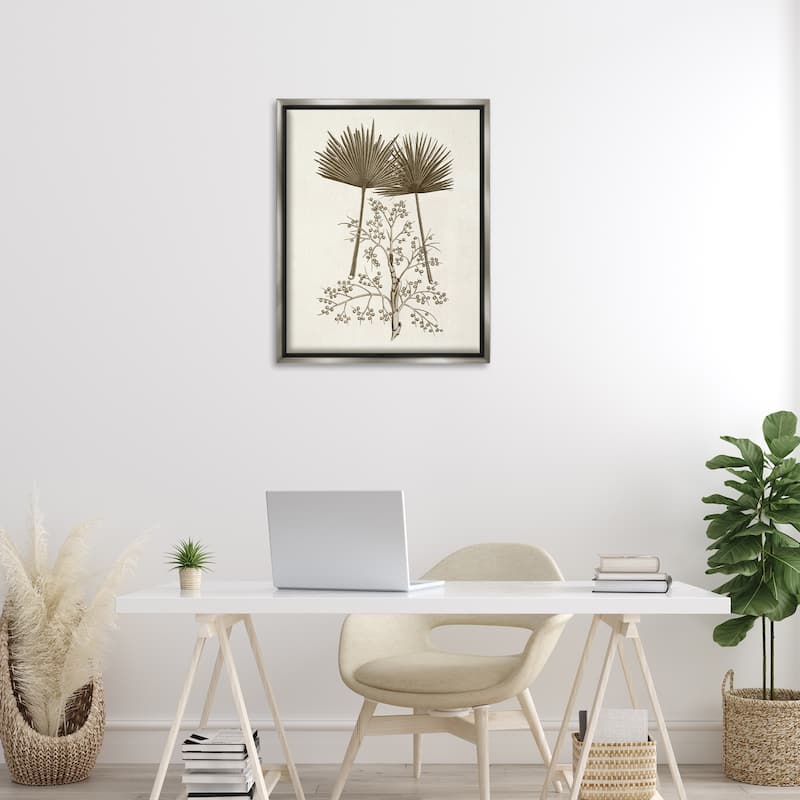 Stupell Palm Leaf & Olive Branches Framed Floater Canvas Wall Art Design By Phillipa Katz