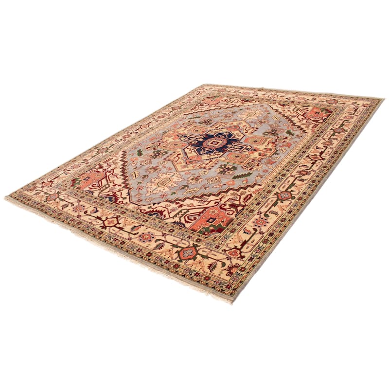 ECARPETGALLERY Hand-knotted Serapi Heritage Light Blue Wool Rug - 9'11 x 13'10