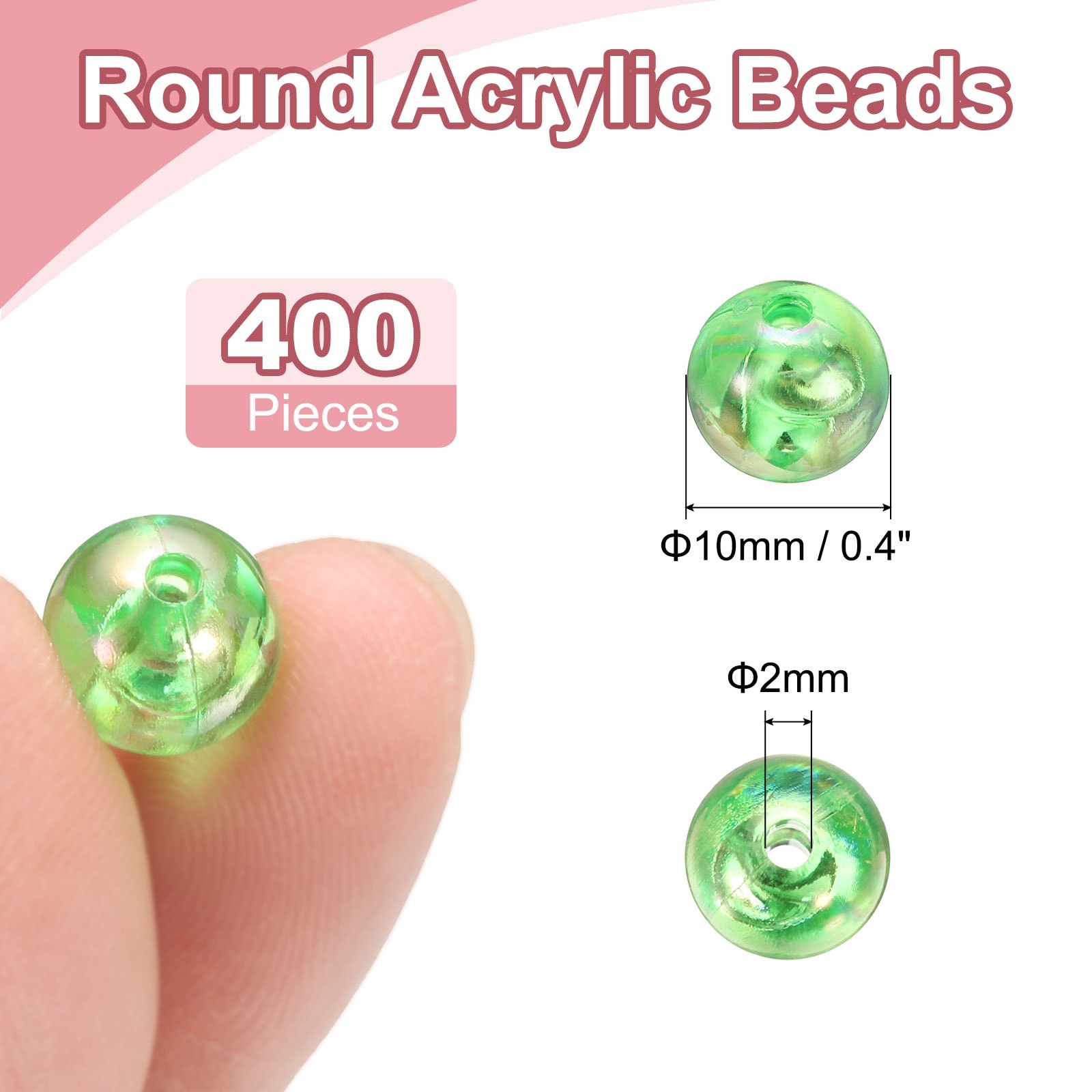 Round Acrylic Beads, Cute Bulk Spacer Bead