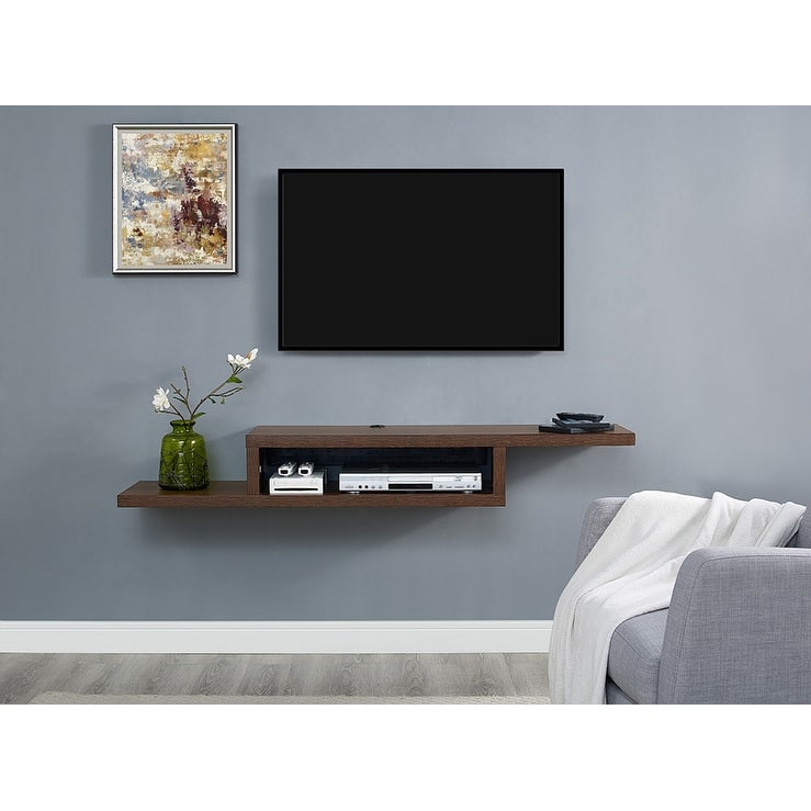 Asymmetrical Wall Mounted TV Console Entertainment Center Wall Decor Shelve Storage