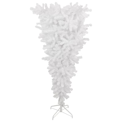 5.5' Upside Down White Spruce Artificial Christmas Tree, Unlit - 5.5 Foot