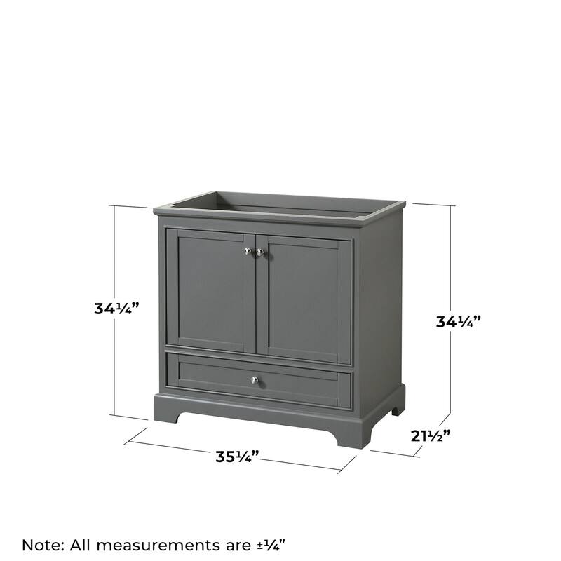 Wyndham Collection Deborah 35-1/4" Free Standing Single Wood Vanity