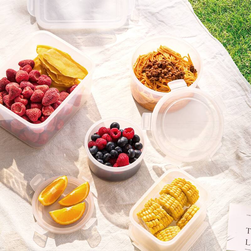 Sorbus BPA-Free Food Storage Container Set, Stackable & Nestable Plastic Containers with Snap-On Lids