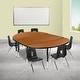 preview thumbnail 14 of 23, 76" Oval Wave Flexible Laminate Activity Table Set with 14" Student Stack Chairs - 76"D x 47.5"W x 16.25" - 25.25"H Oak
