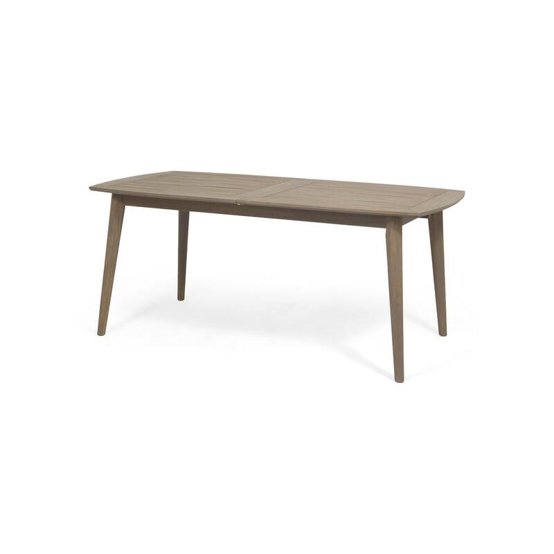 Sumona Outdoor Dining Table, Extendable, Brown Acacia Wood, 71-95 Inch