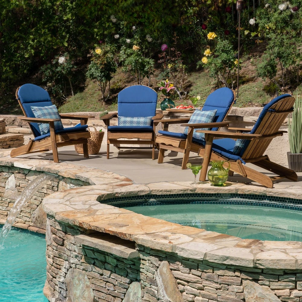 Malibu Outdoor Adirondack Chair Cushion (Set of 4) by Christopher Knight Home