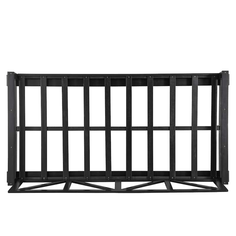 Acacia Wood Twin Size Patio Swing Bed Modern Porch Swing Hanging Bed Frame with 16.4ft Hemp Ropes