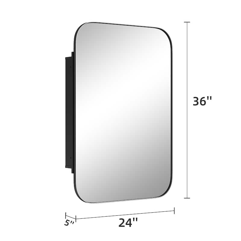 Dovelina Wall Medicine Cabinet Mirror Cabinet Multifunctional Wall-Mounted Mirrored Cabinet with Magnetic Doors