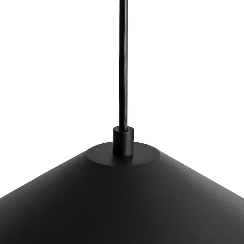 Black Gold 1-light Minimalist Metal Oversized Shallow Cone Pendant