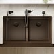 preview thumbnail 10 of 16, Karran Farmhouse Apron Front Quartz Double Bowl Kitchen Sink