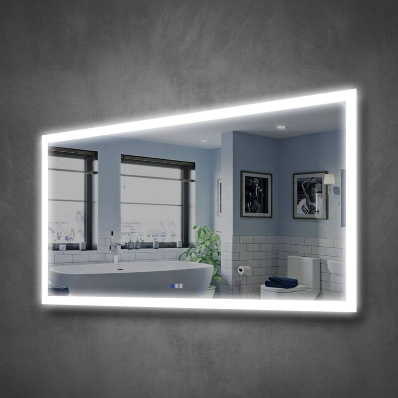 Bathroom Wall Mounted Frameless LED Mirror Super Bright Light With Anti-Fog (Horizontal/Vertical)