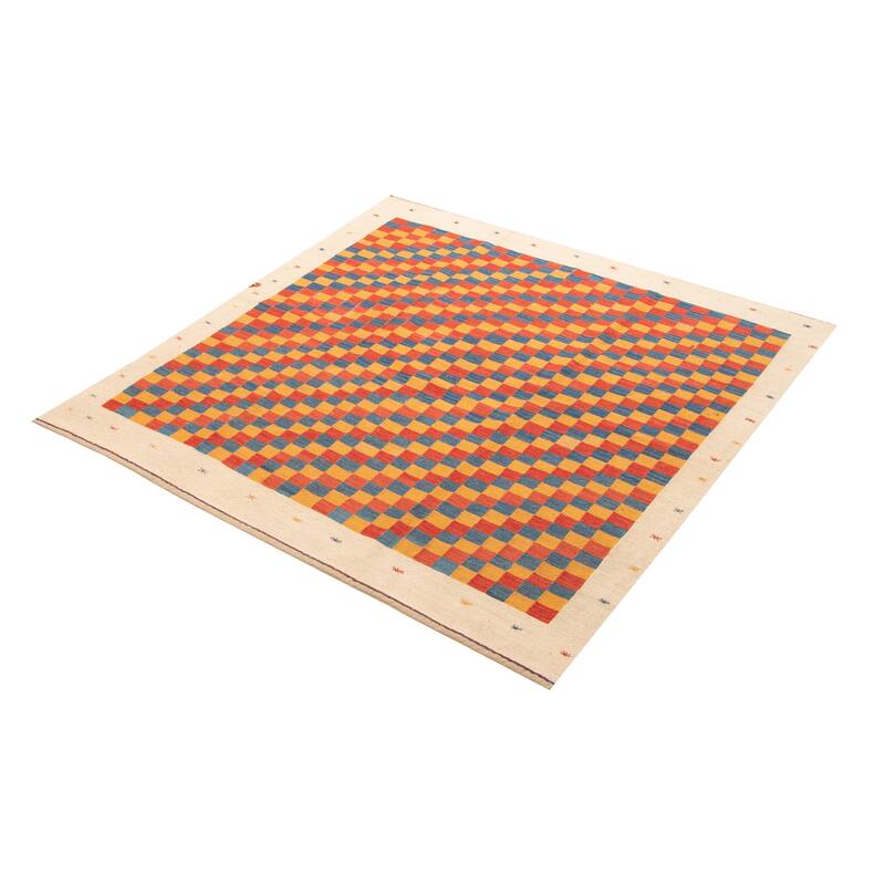 ECARPETGALLERY Flat-Weave Kashkuli Red Wool Tapestry Kilim - 6'4 x 6'7