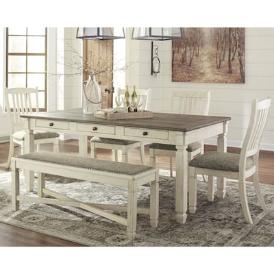 Signature Design by Ashley Bolanburg Antique White / Brown 6-Piece Dining Package
