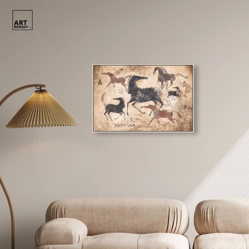 Cave Drawing Horses Canvas by Art Remedy