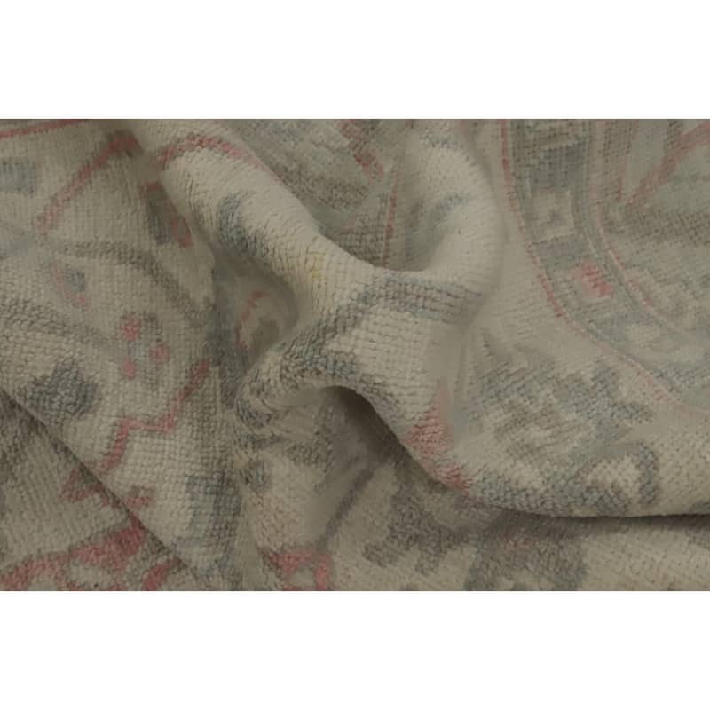 All-Over Floral Oushak Vegetable Dye Area Rug, Floral Geometric Carpet - 10' 4'' X 8' 5''