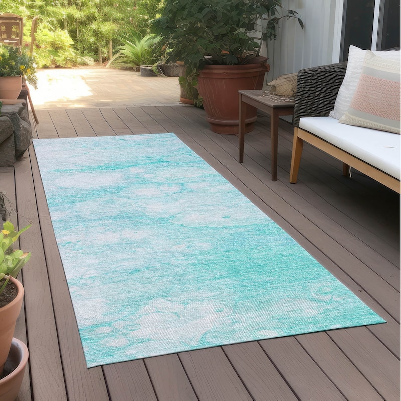 Machine Washable Indoor/ Outdoor Chantille Abstract Modern Rug