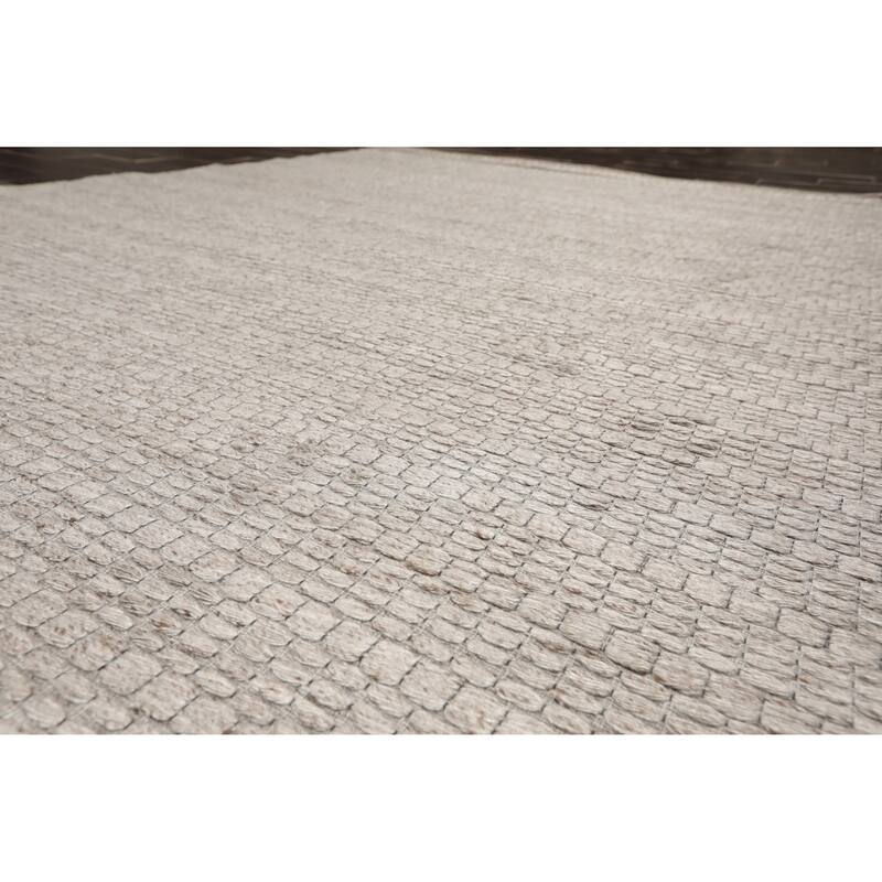 Hand Woven Gray, Flatweave Wool Traditional Oriental Area Rug