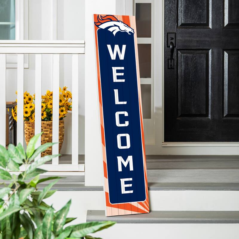 47" Porch Leaner Welcome Wall Sign, Denver Broncos - Blue