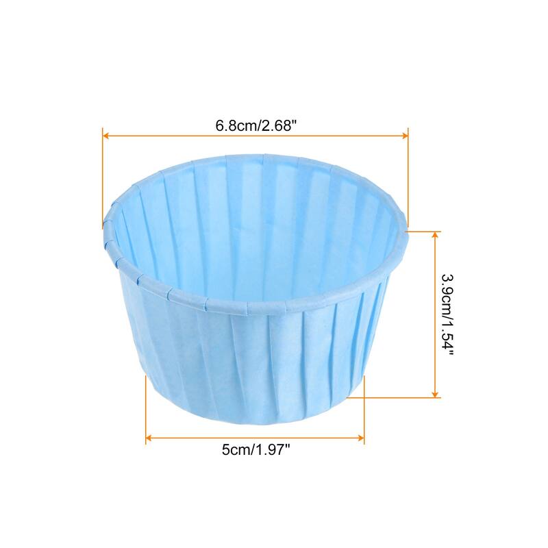 100Pcs Cupcake Baking Cups 3.5oz Standard Size Paper Cupcake Liners - Blue