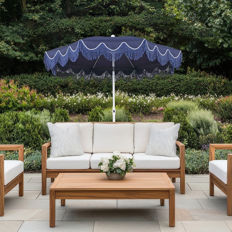Mariner 6.5ft Classic Fringe Umbrella w/ Tilt & Bag