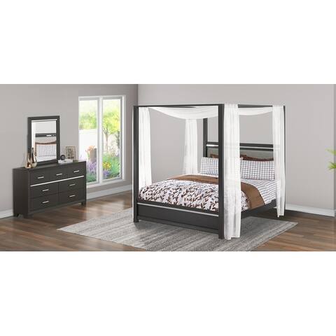 East West Furniture Denali Queen Size Bedroom Set with Uphostered Headboard (Pieces Option)