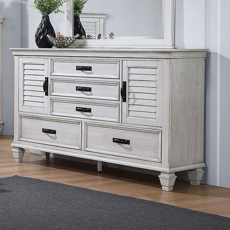 Franco Farmhouse Wood Frame Dresser with 5-drawer