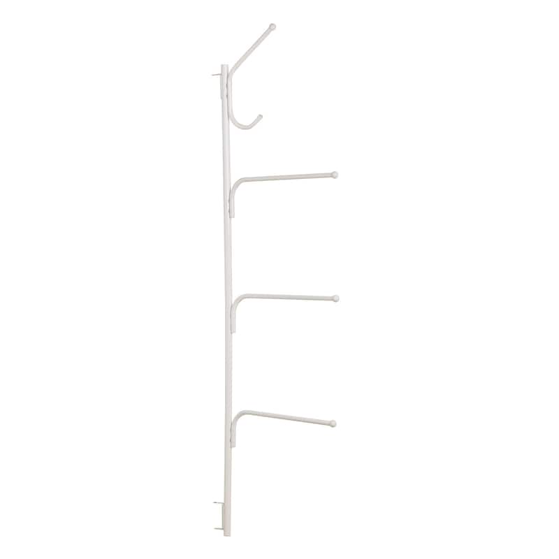 Household Essentials Towel Bars & Hook Valet 3-Towel Bars and Hook ALL-IN-ONE, White - 20.5'' x 70''