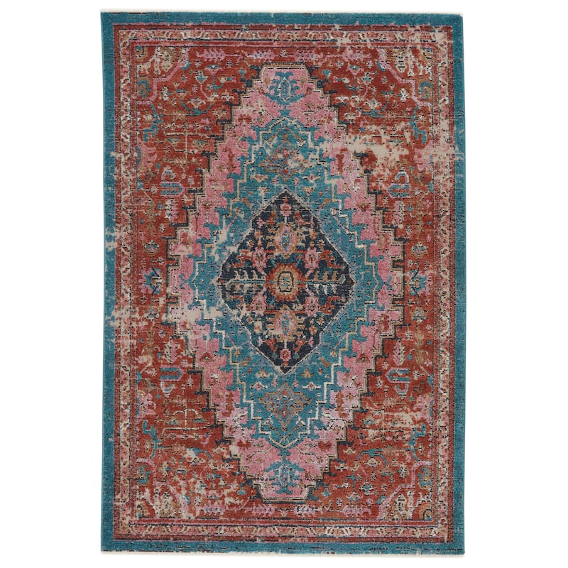 Marielle Medallion Area Rug - Rust/Teal - 9' 6" x 12' 7" - Rectangle