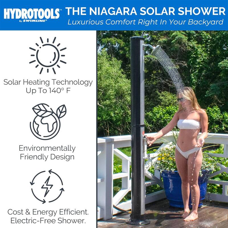 Swimline HydroTools Niagara Rainfall 7 Foot Adjustable Outdoor Solar Shower - 30.8