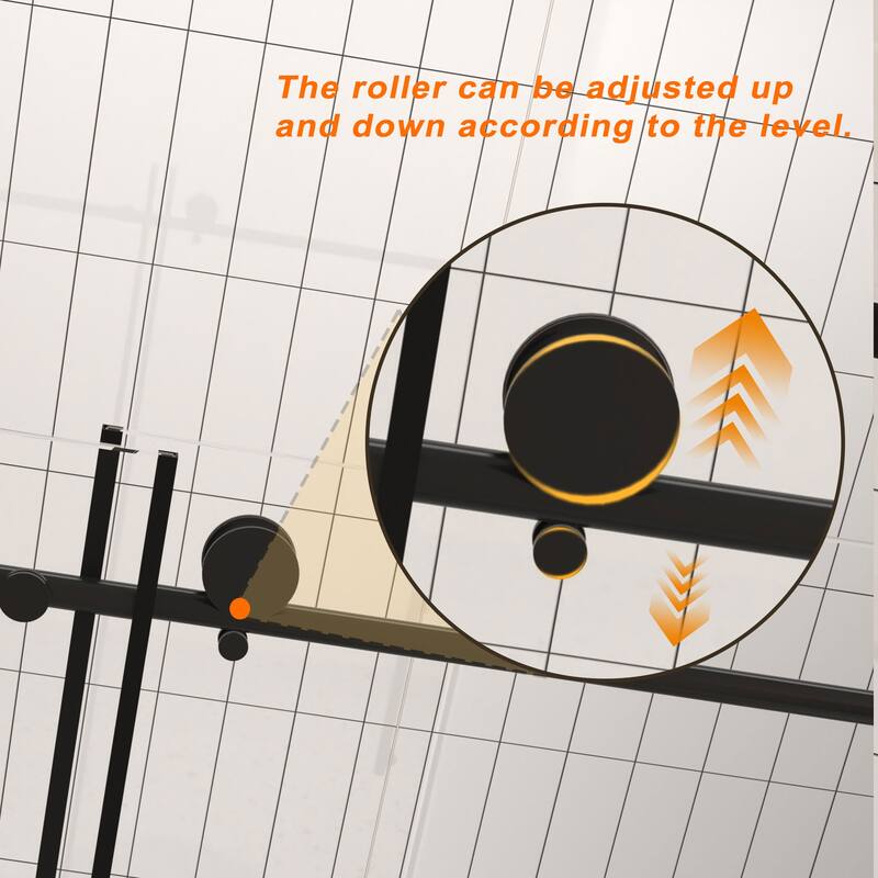 GDFStudio - Aldridge Frameless Sliding Bathroom Shower Door, Adjustable Width with Clear Tempered Safety Glass