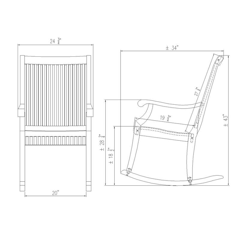 Cambridge Casual Chara 3-piece Teak Outdoor Rocking Chair Chat Set