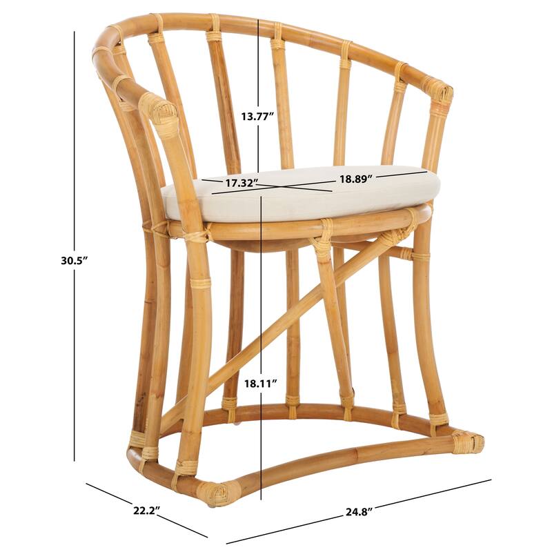 SAFAVIEH Violina Rattan Accent Chair - 24.8" x 22.2" x 30.5" - 25"W x 22"D x 31"H
