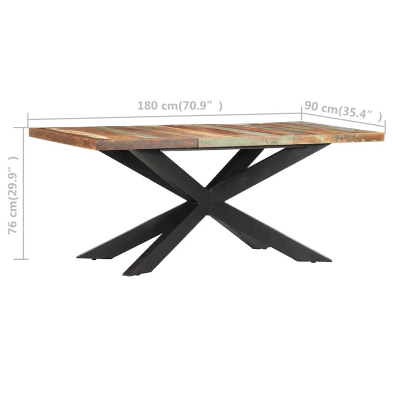 vidaXL Solid Wood Sheesham Dining Table Kitchen Desk Furniture Multi Colors