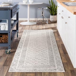 Austen Grey Bohemian Border Area Rug