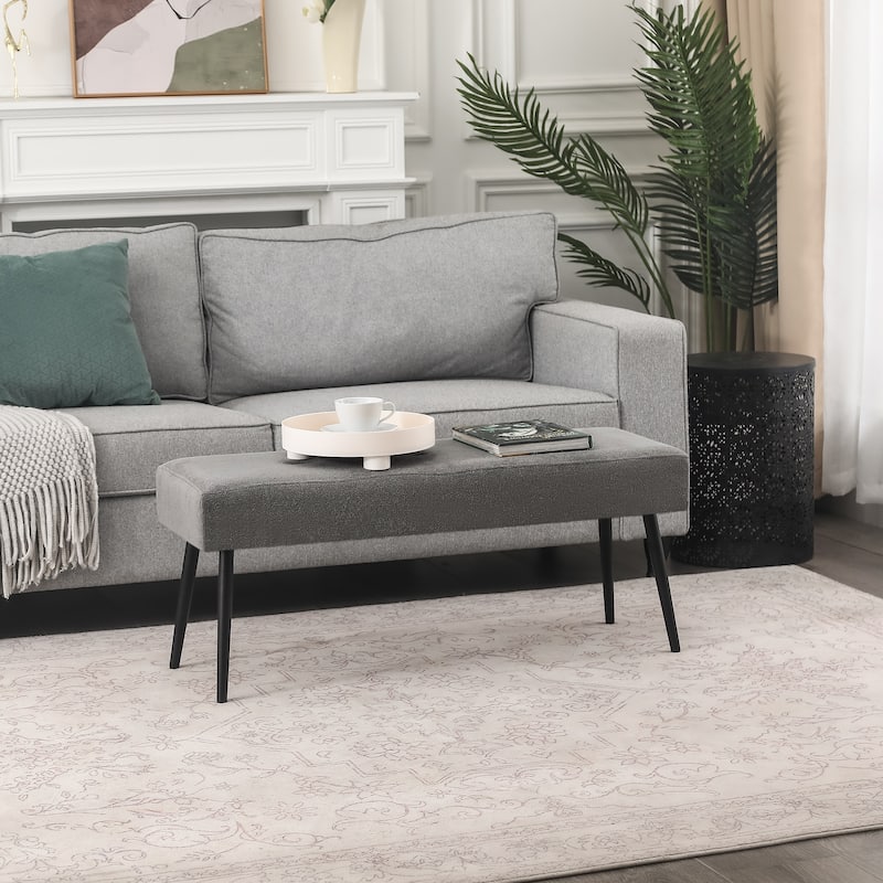 Adeco Modern End of Bed Bench Tufted Ottoman