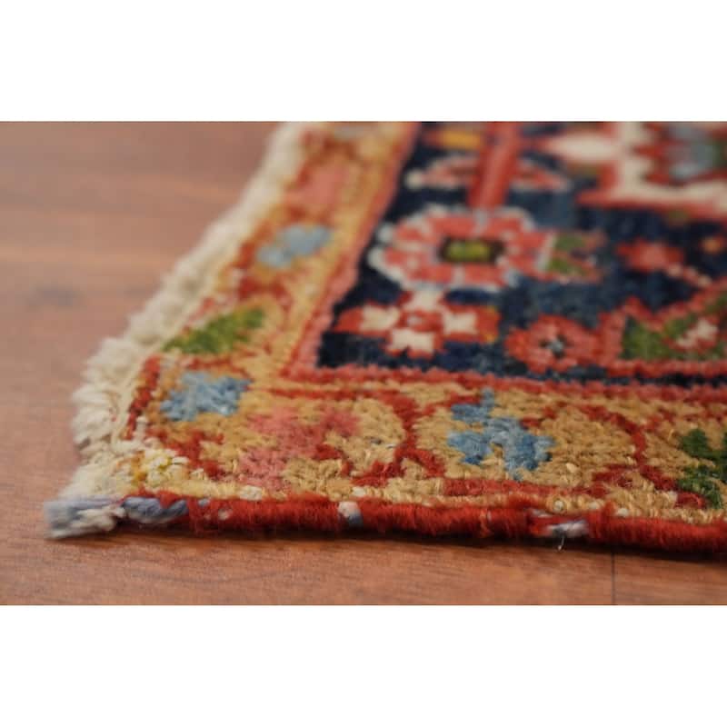 Hand Knotted Oriental 100% Wool Carpet Traditional Medallion Oranges & Rust Heriz Area Rug - 11' 6'' X 9' 1''
