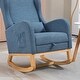 preview thumbnail 38 of 59, High back Upholstered Accent Rocking Chair Nursery Chair With Retractable Footrest
