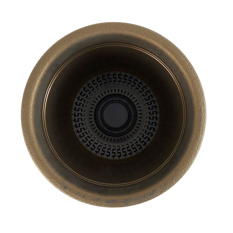 HC Companies Sierra 10 Inch Round Garden Planter Pot, Celtic Bronze (2 Pack) - 0.5