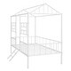 preview thumbnail 10 of 13, White Twin Size Metal House Bed Frame with Slatted Support
