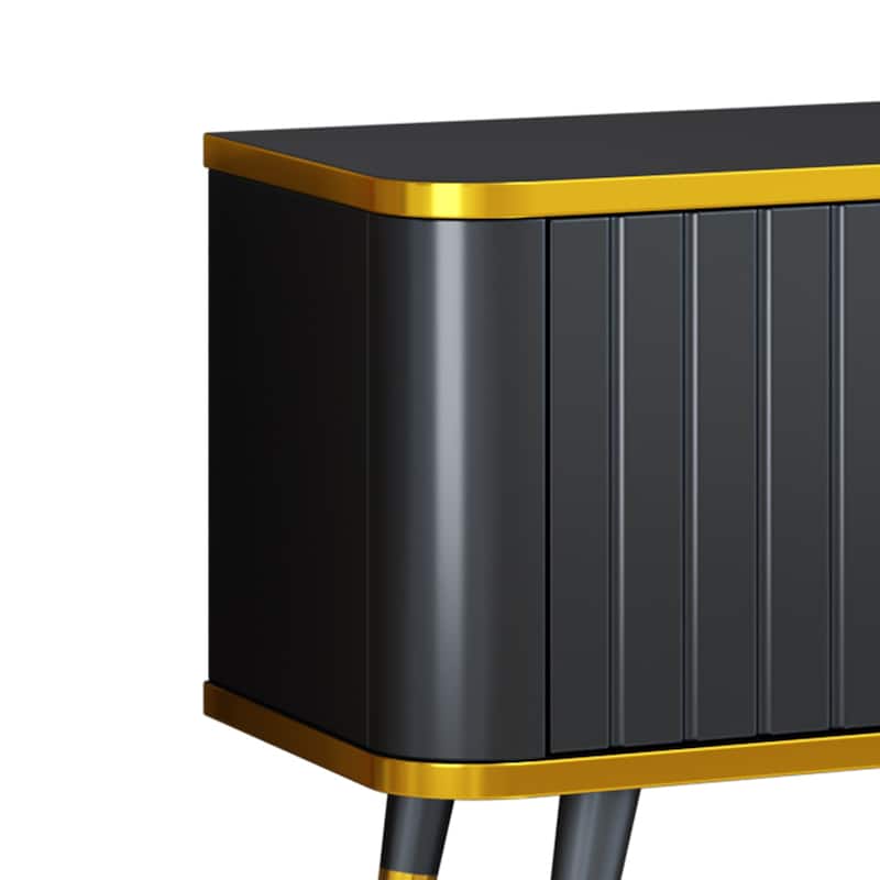 Modern Simple TV Cabinet with 2 Storage Cabinets, 2 Drawers and 4 Wooden Legs for Apartment Home Theater​​