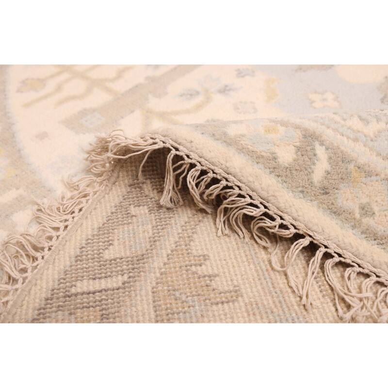 ECARPETGALLERY Hand-knotted Royal Oushak Ivory Wool Rug - 8'0 x 7'9